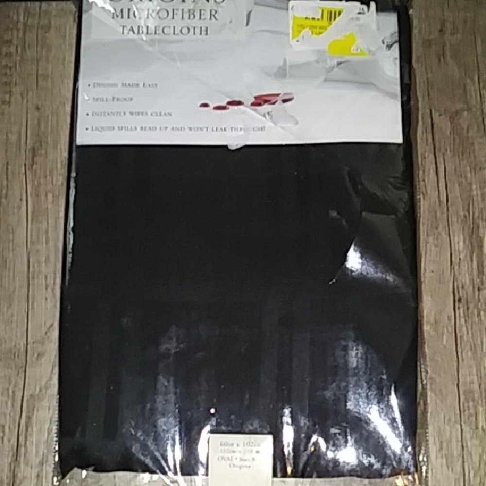 Elegant Black Oval Tablecloth